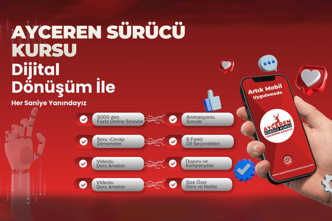 Ayceren Sürücü Kursu Mobil Uygulaması İle Her Şey Kontrolünde!